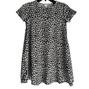 G to G Kids Girl Floral Short Sleeve Dress Black White Medium Pockets Cute Girly